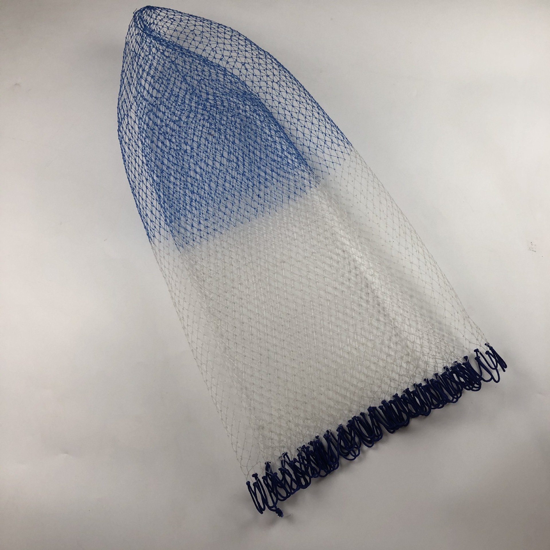 密眼钓鱼抄网头手工编织大鱼彩色网兜 尼龙鱼网袋 大眼折叠抄网头