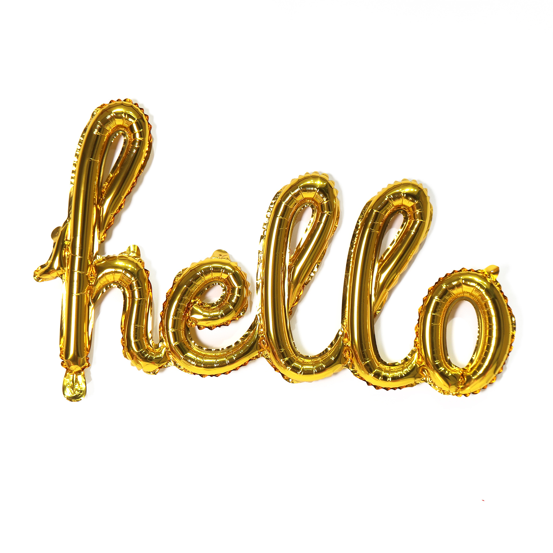 连体英文小写字母hello 独立纸卡包装金色玫瑰金派对装饰铝膜气球