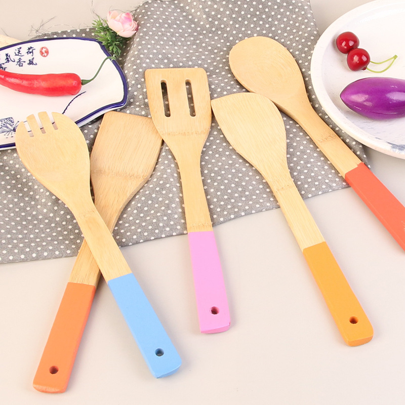 Amazon Shovel Set Household Bamboo Shovel Bamboo Spoon Hand Guard Pot Can Be Customized Logo