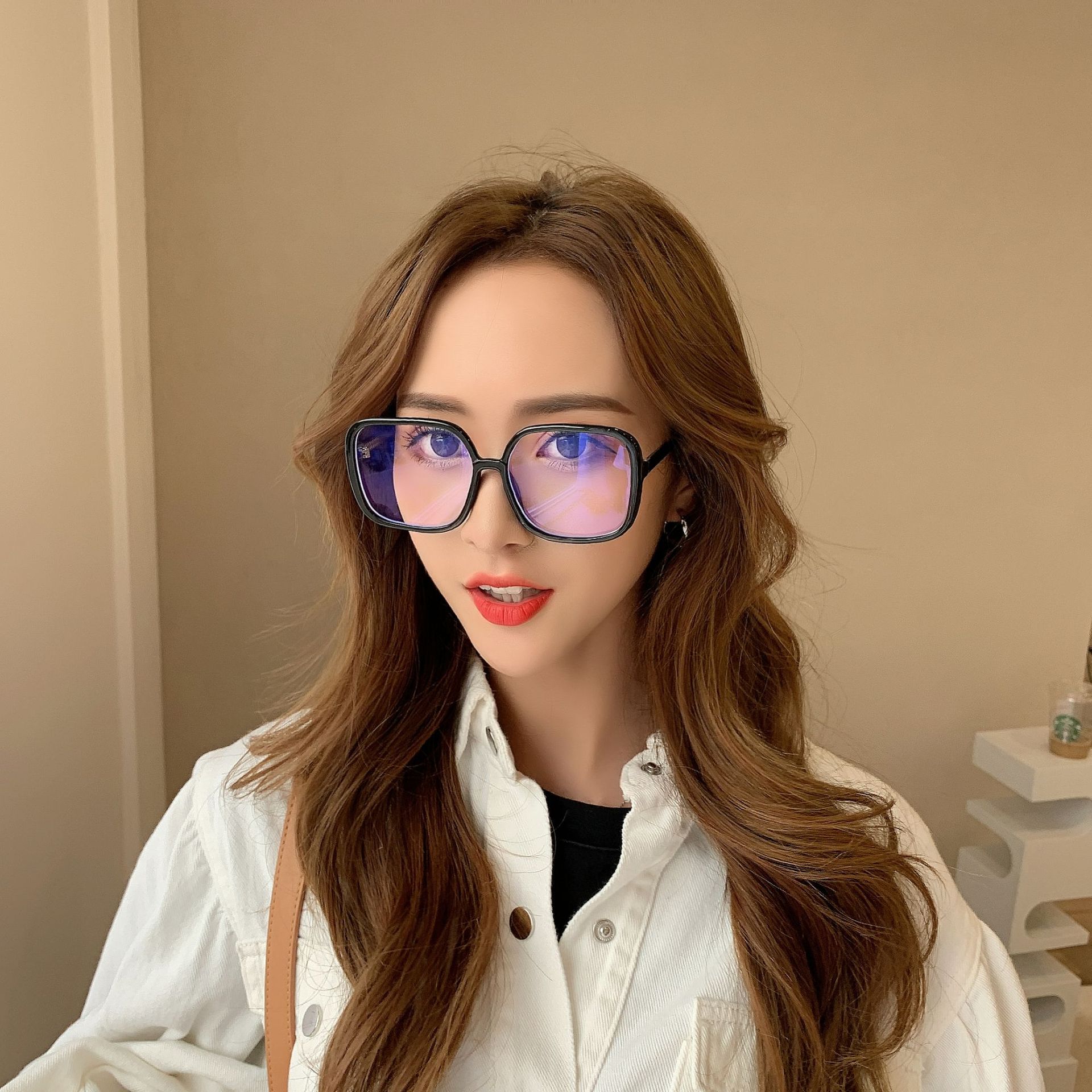 2021tr90防蓝光眼镜框 时尚近视记忆眼镜架 复古方形素颜平光镜