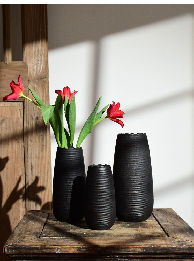 现代简约手工拉丝花瓶花器家居摆件创意工艺居家饰品北欧客厅摆件