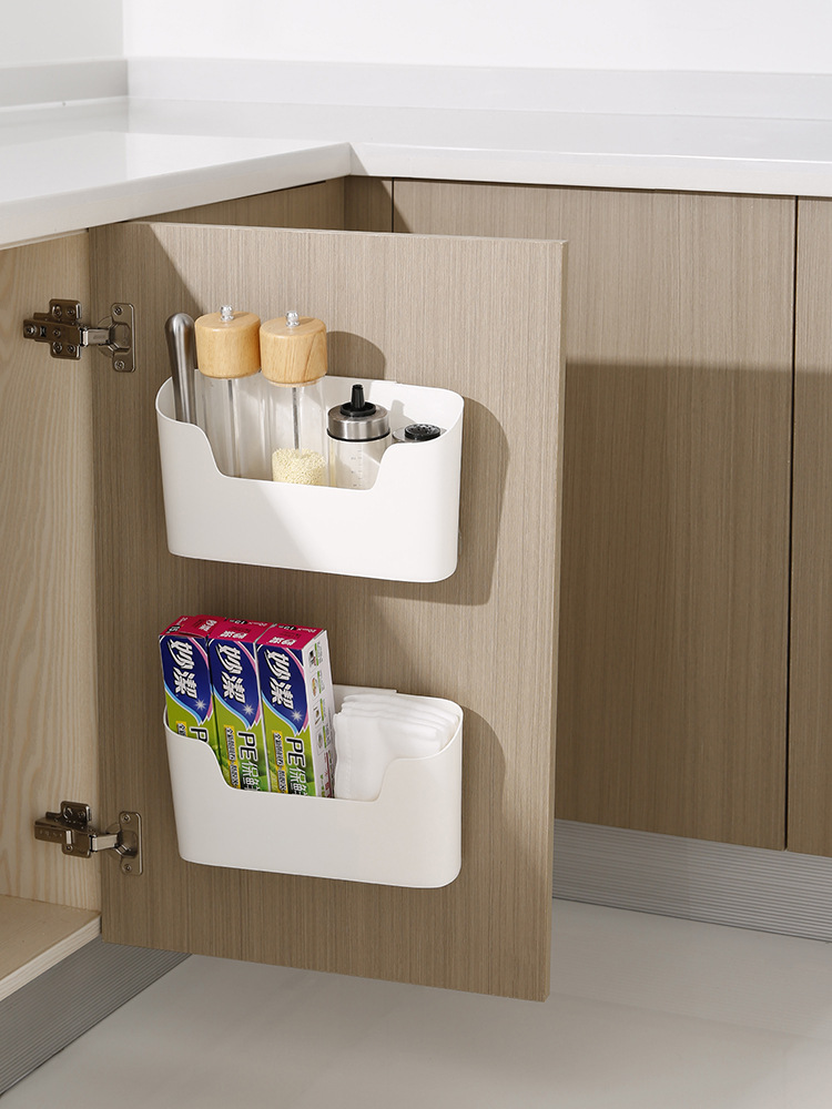 Wall-Mounted Storage Box Storage Box Kitchen Bathroom Bathroom Sundries Plastic Punch-Free Storage Organize Box