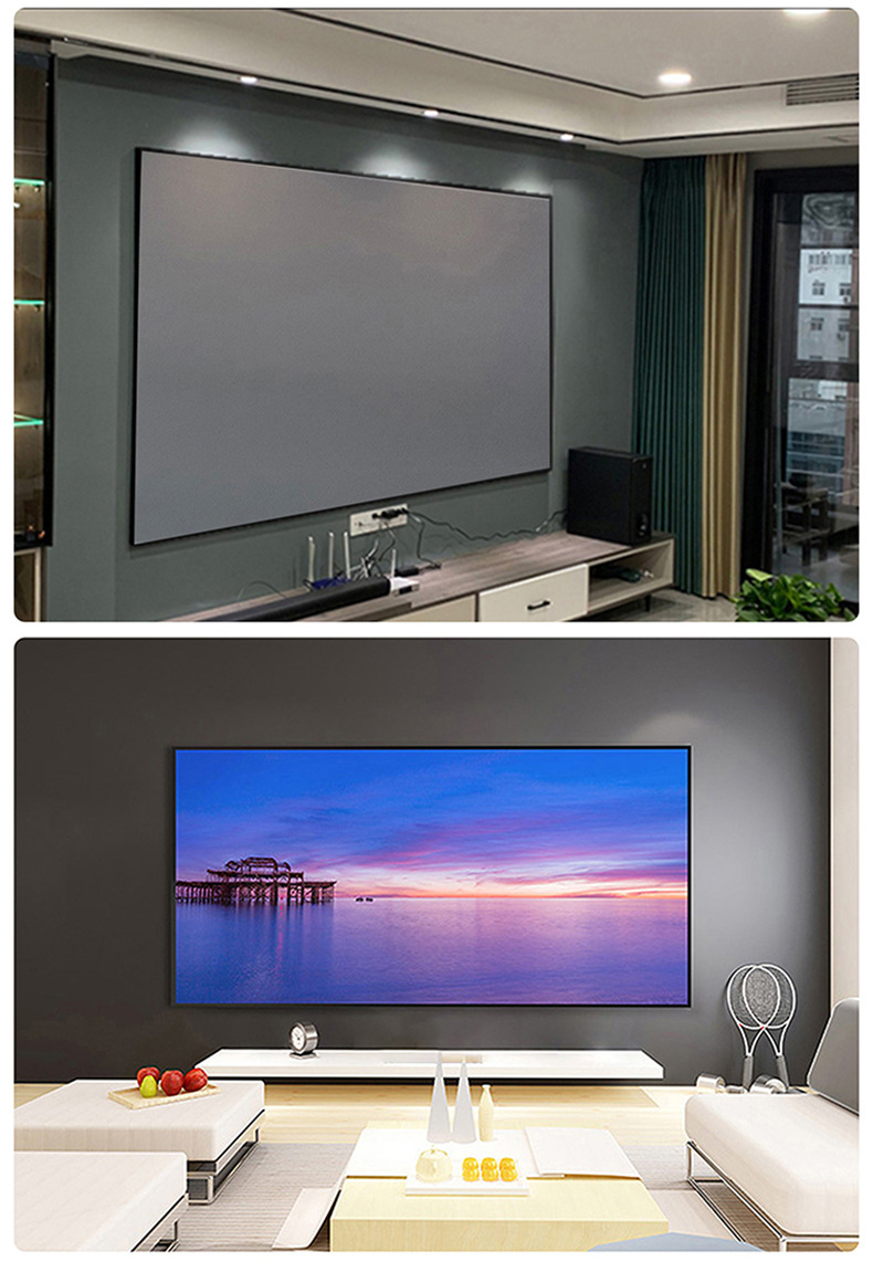 幕工坊120吋窄边框画框幕3d金属透声幕抗光幕私人影院壁挂式幕布