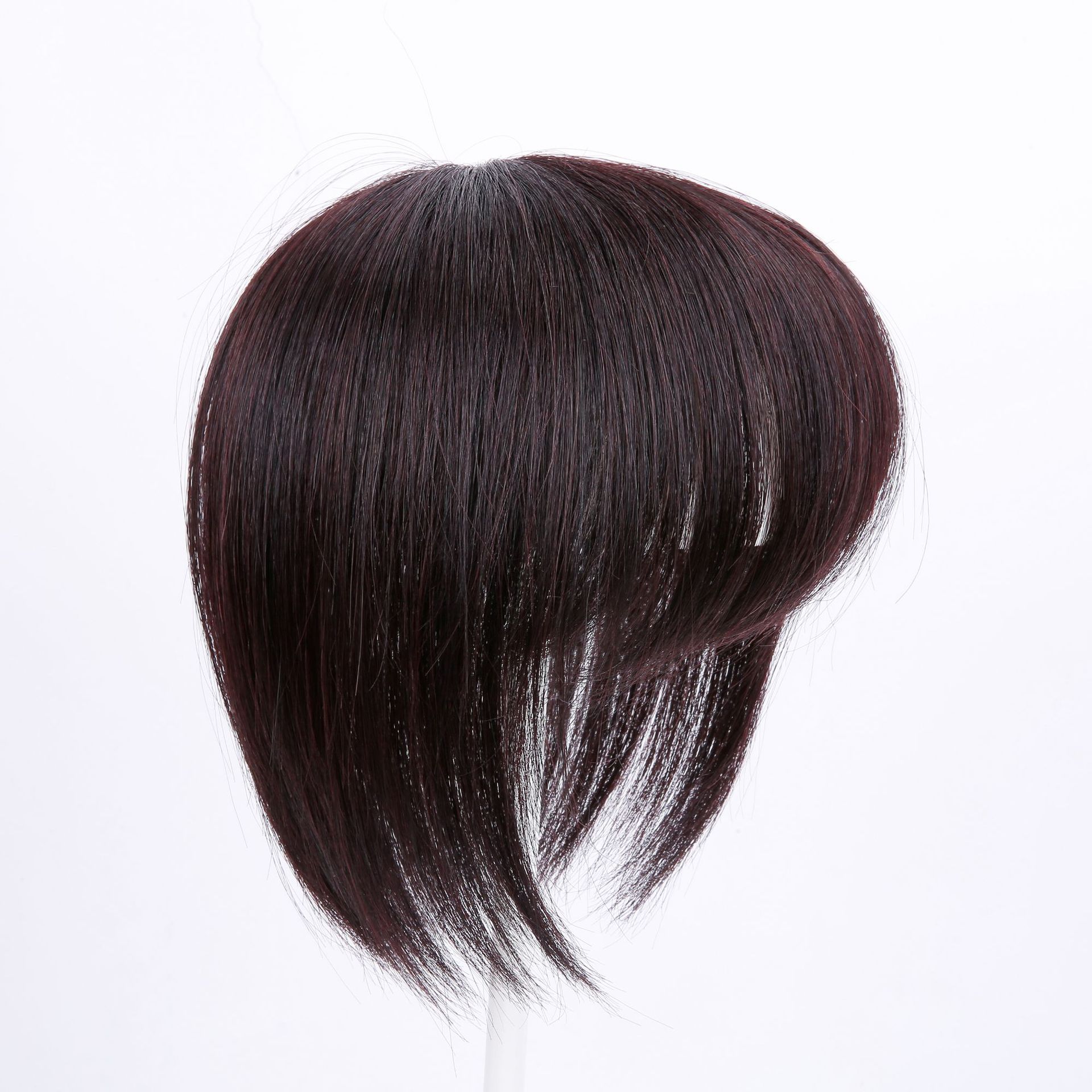 女士款短直真人发片头顶盖补发片真发轻薄无痕遮白发假发片发块