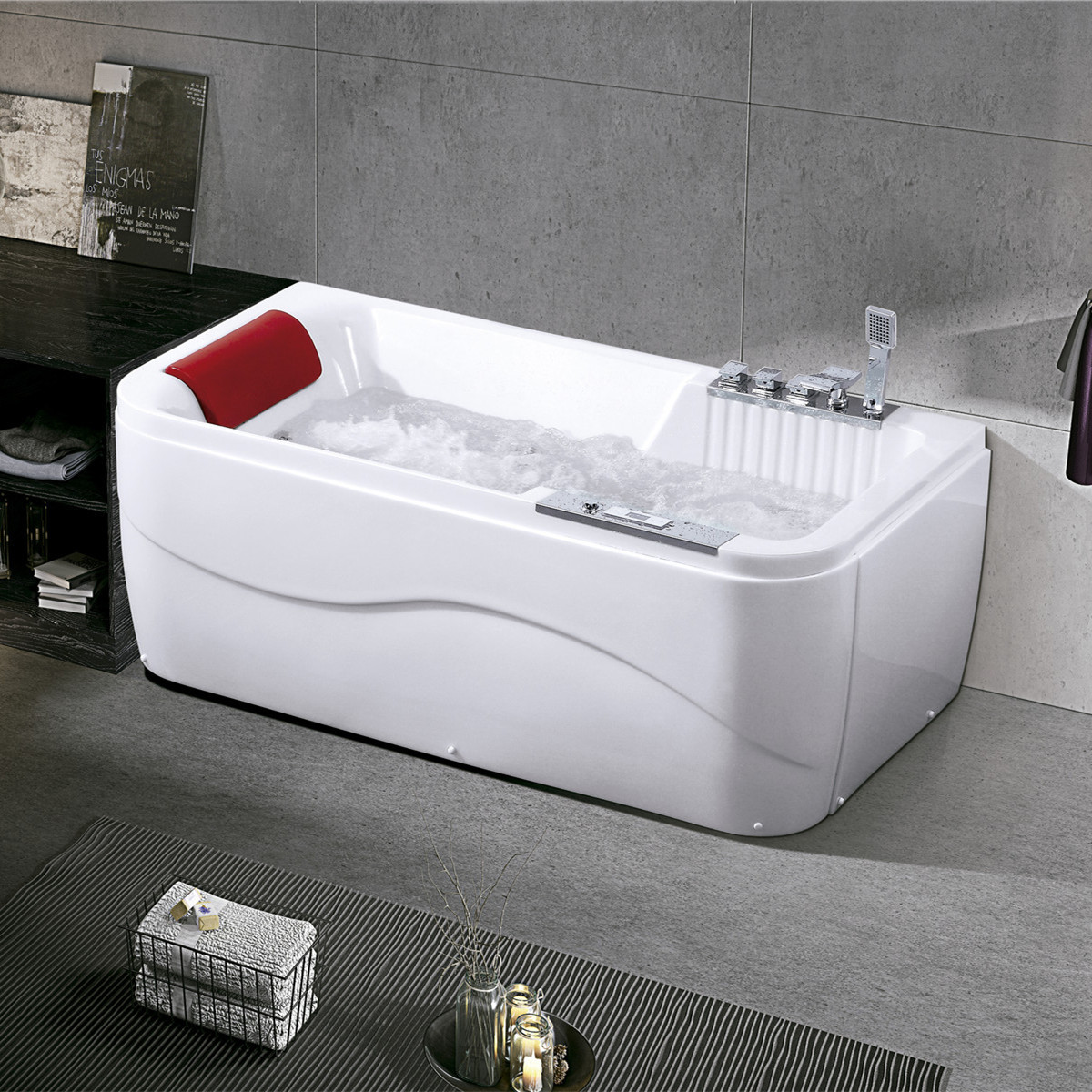 供应亚克力按摩冲浪缸高档酒店泡澡缸独立式成人浴盆家用浴桶批发