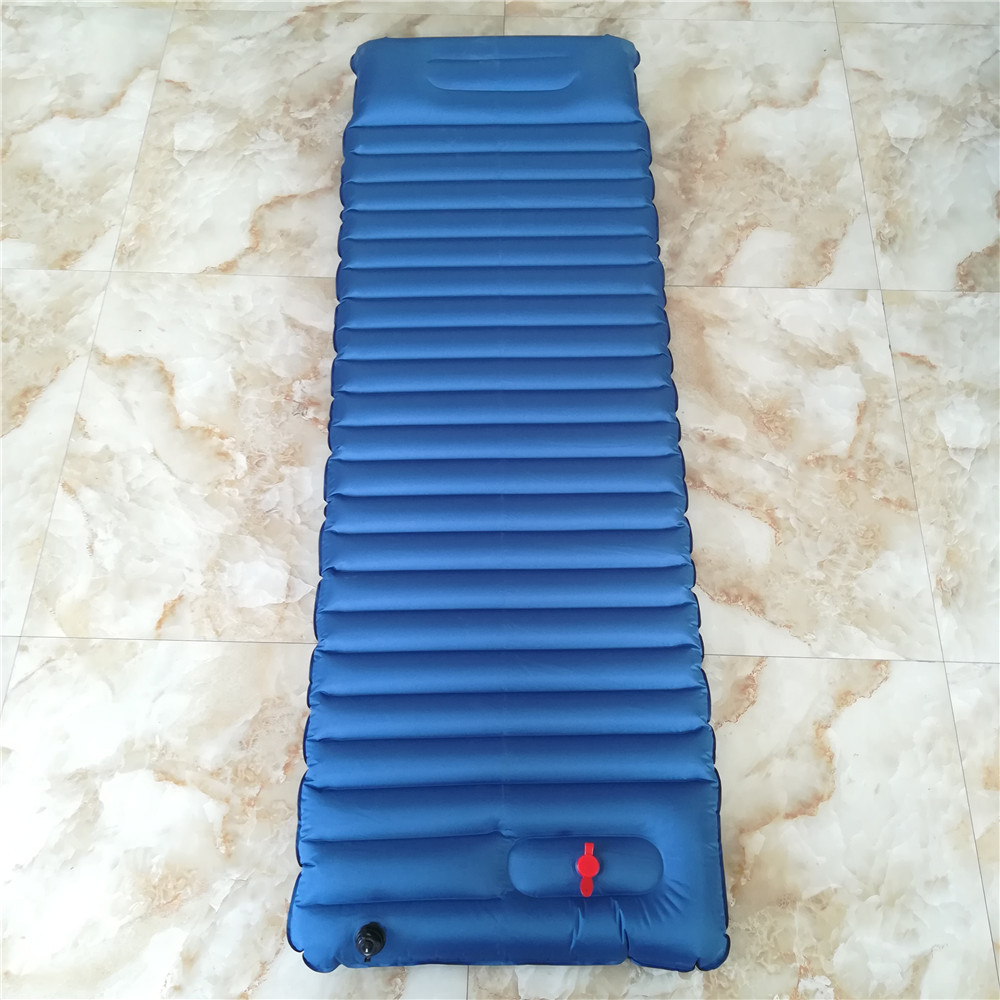 厂家户外车载pvc复春亚纺懒人充气床 一体带枕踩压充气单人充气床