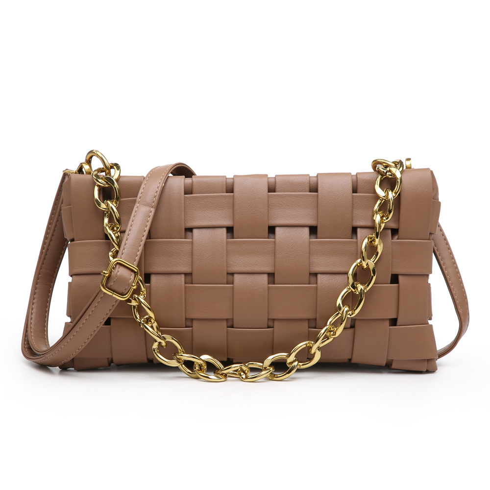 2020秋冬新款编织包欧美风范粗链条腋下包时尚单肩斜跨女包包批发