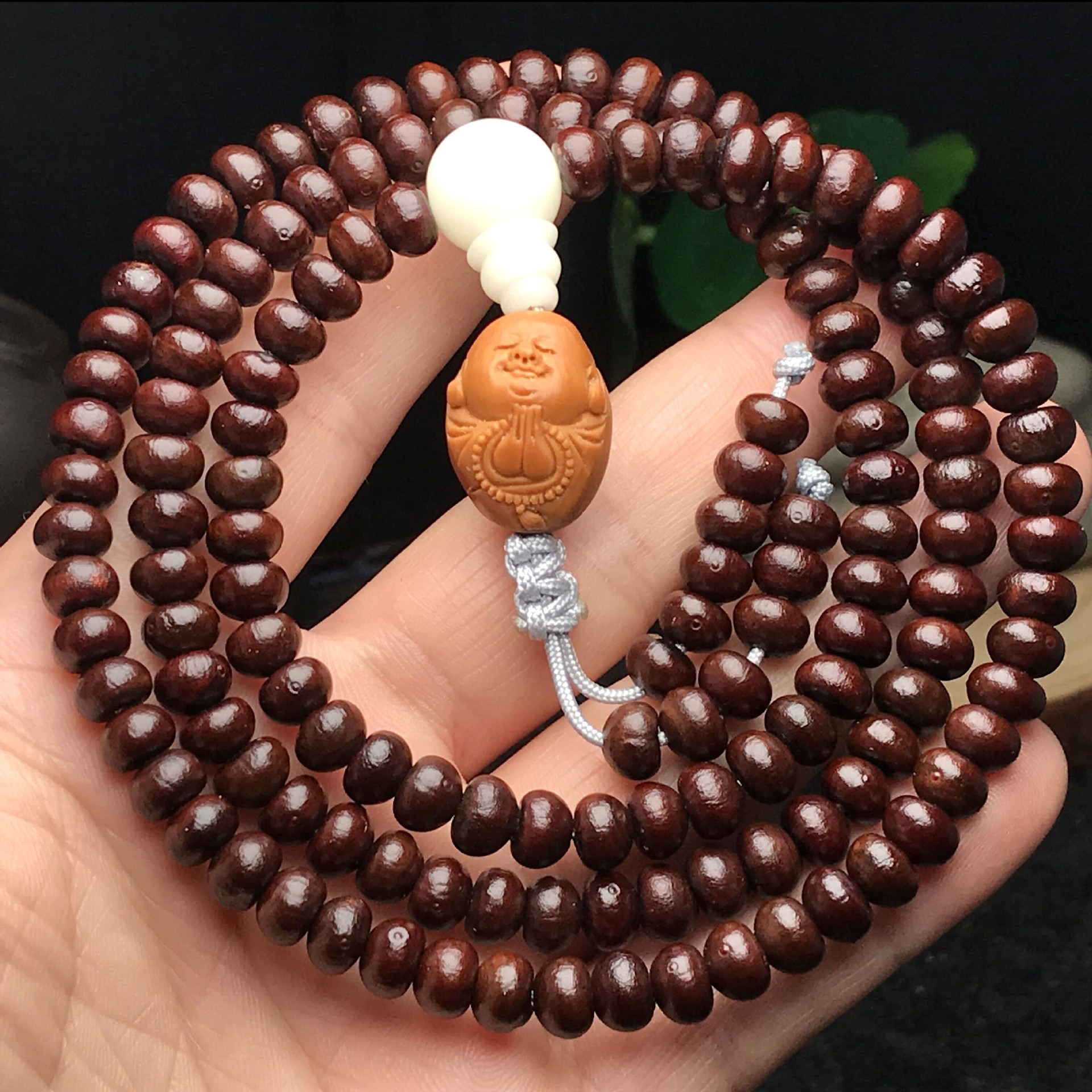厂家批发紫金钵盂108男女款佛珠手链 金碗菩提文玩佛珠毛衣链