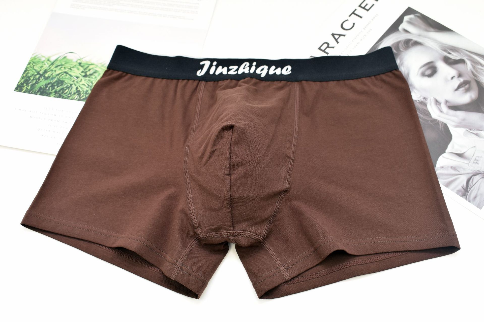 新款男士棉质平角内裤时尚四角裤中腰透气u凸裤头男厂家