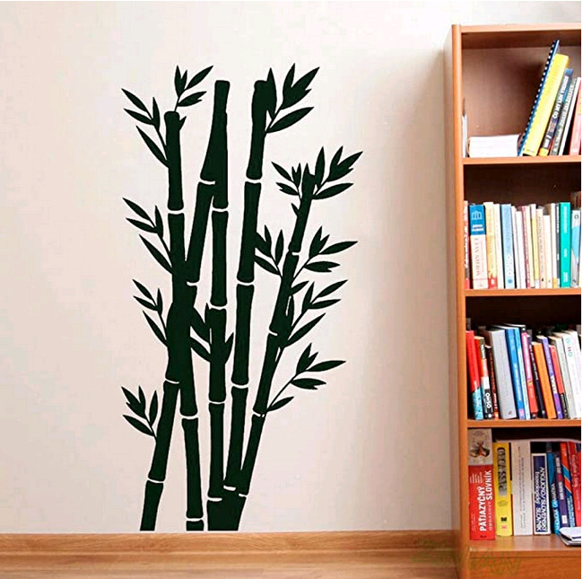 国画写意竹子图案简约风精雕墙贴艺术家居墙贴画-阿里巴巴