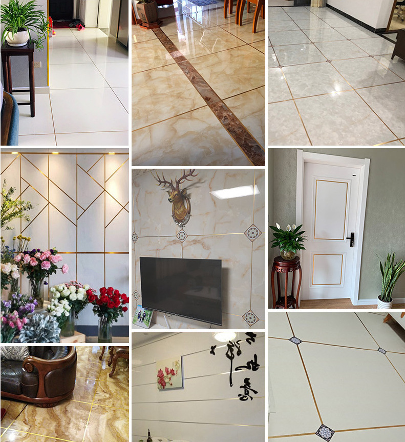 客厅地面瓷砖装饰美缝线条自粘防水墙缝隙美边条地板砖地砖美缝贴