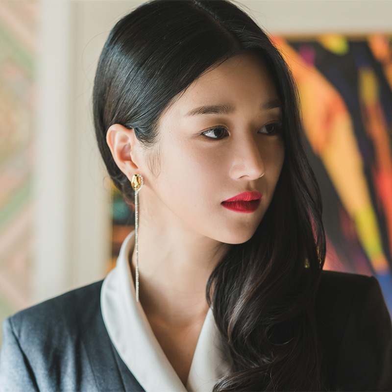 虽然是病精神病但没关系徐睿知同款耳环高文英银针韩版流苏耳饰女