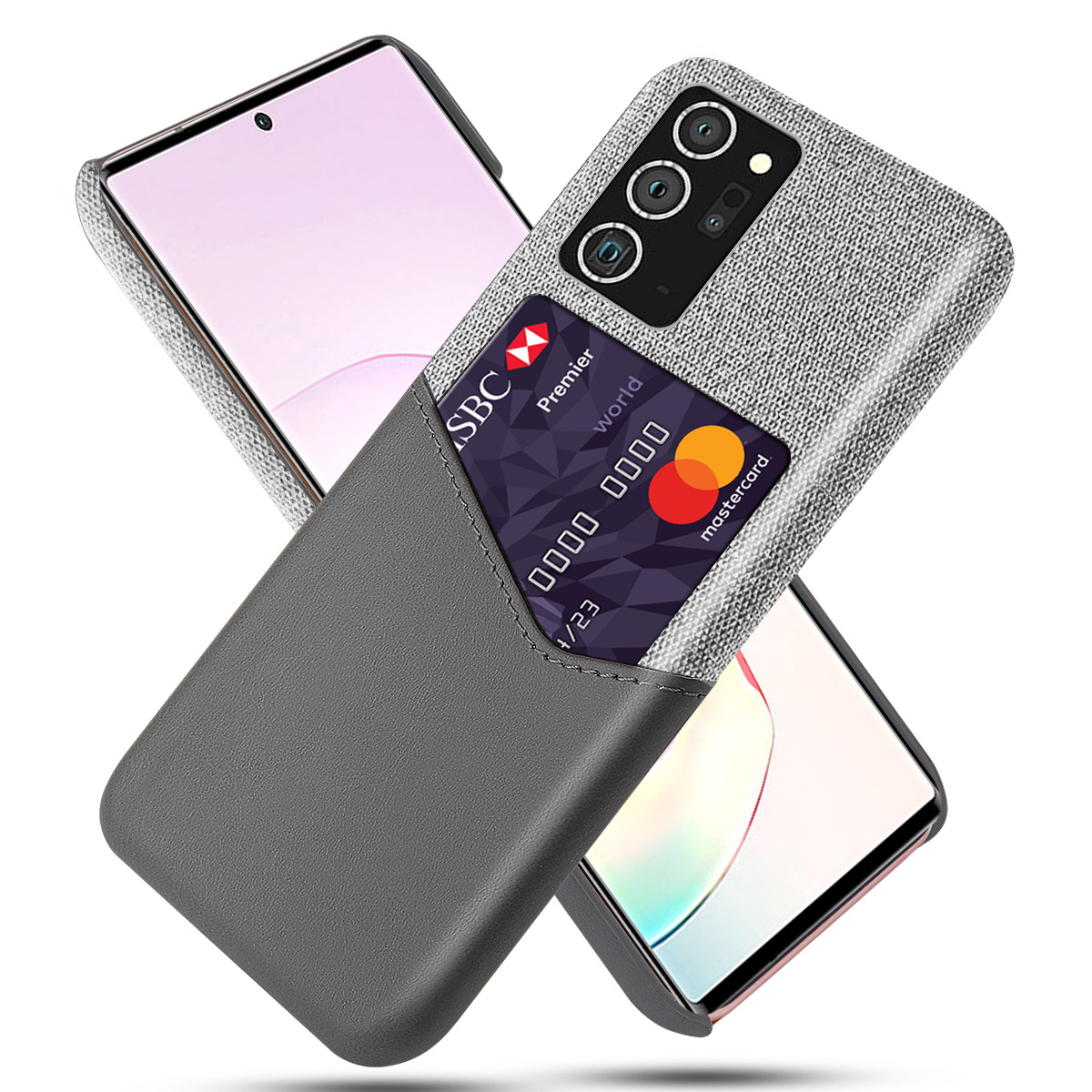 跨境适用三星galaxy note20ultra手机壳手机套布纹单插卡保护皮套