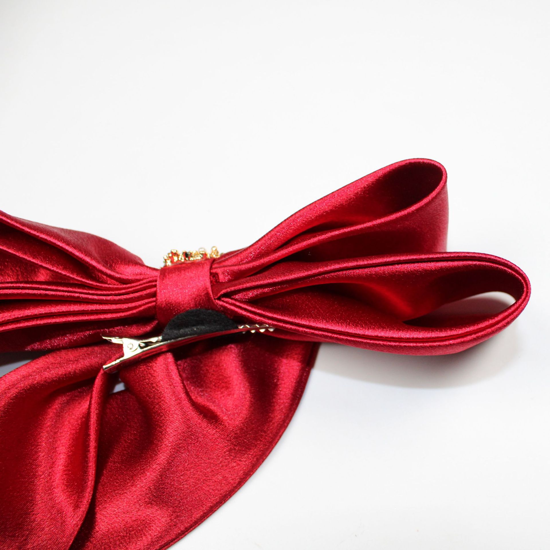 新娘红色头饰蝴蝶结飘带发带婚纱礼服敬酒服头饰配饰简约百搭批发