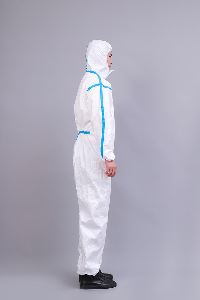 一次性防化服一次性防护服覆膜防油拒水透气防疫用防化服隔离衣