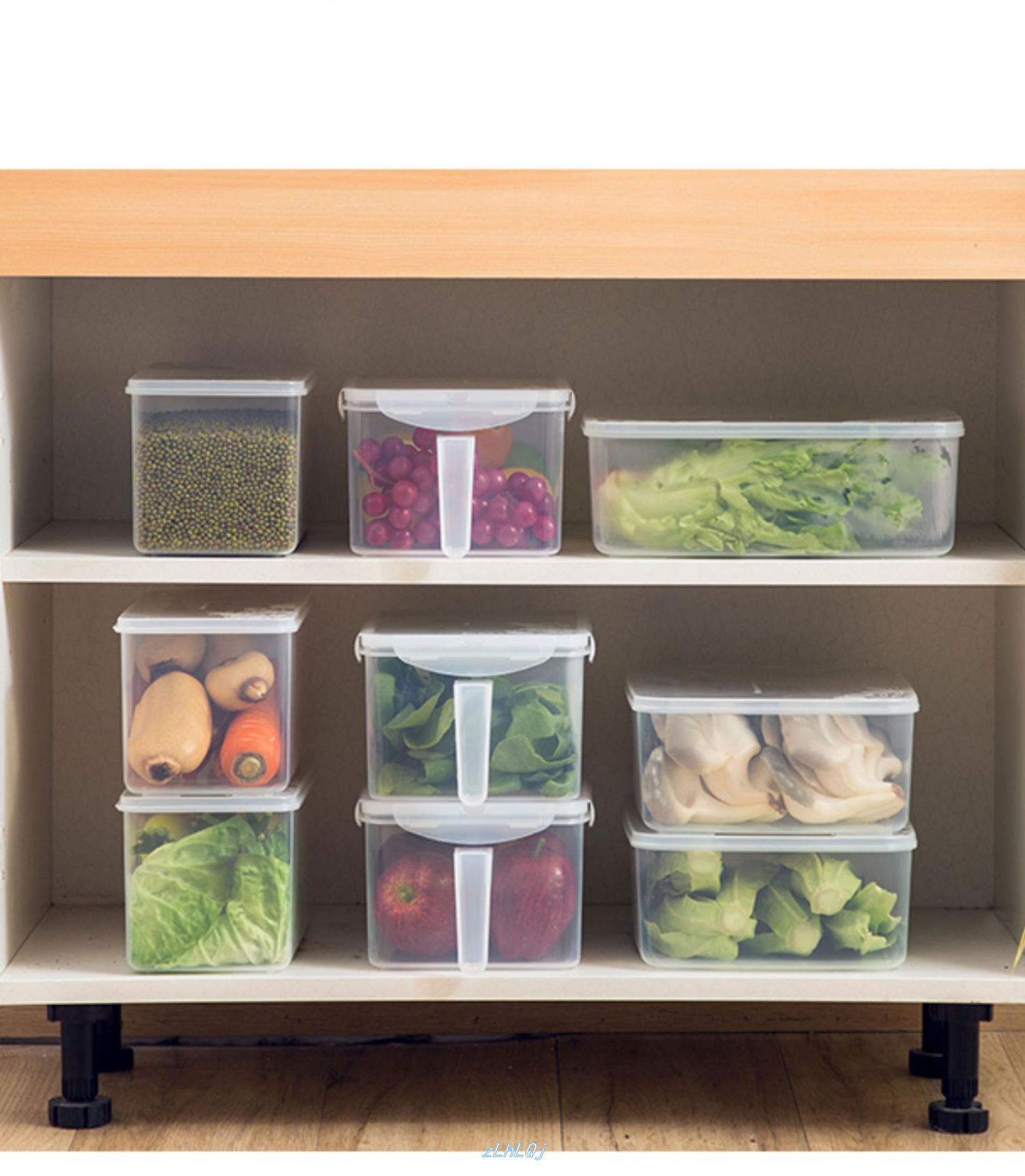 家用带盖透明冰箱收纳盒 塑料厨房密封食品储存盒水果食物保鲜盒