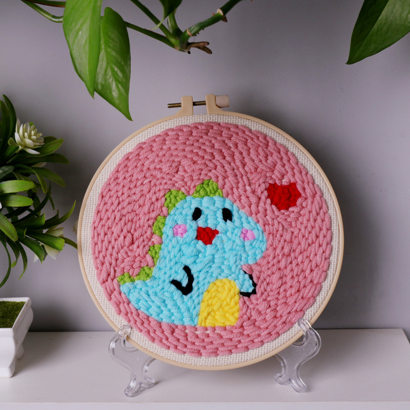 源头厂家俄罗斯戳戳绣小恐龙diy手工制作材料包抖音同款解压神器