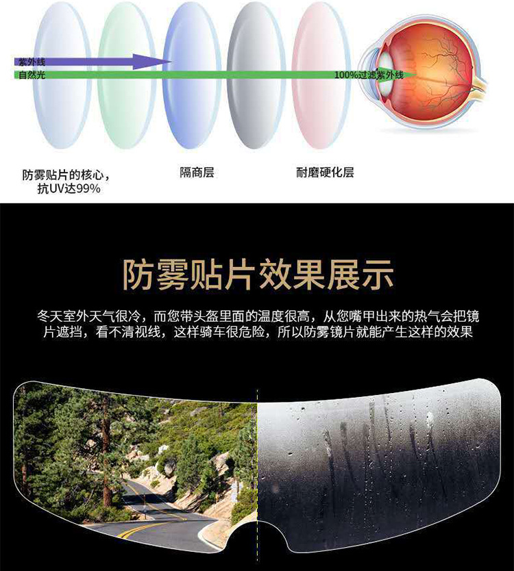 头盔防雾膜 摩托头盔防雨防雾膜 电动车头盔防雨防雾膜头盔防雨膜