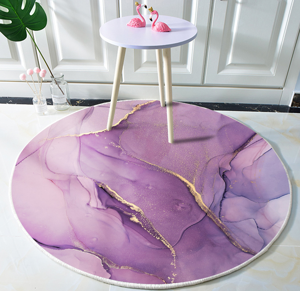 Pink Marbling Geometric Modern round Carpet Floor Mat Living Room Sofa Dining Room Tea Table Cloth Chair Cushion Home