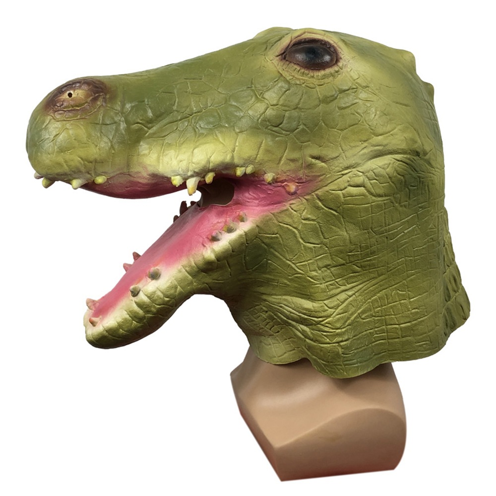 搞笑鳄鱼动物头套面具 化妆舞会派对可爱头饰 万圣节恶搞表演道具
