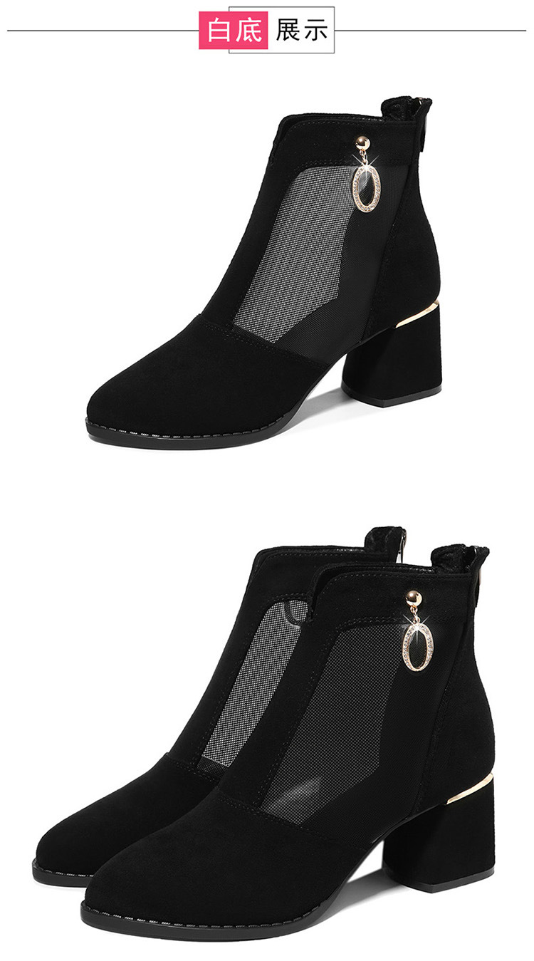 hm9885中跟低跟两款夏季新款网纱高跟鞋镂空百搭女鞋