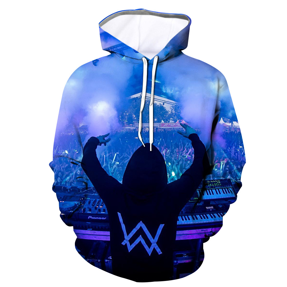艾伦沃克新款alan walker挪威dj明星周边潮流男女休闲印花连帽衫