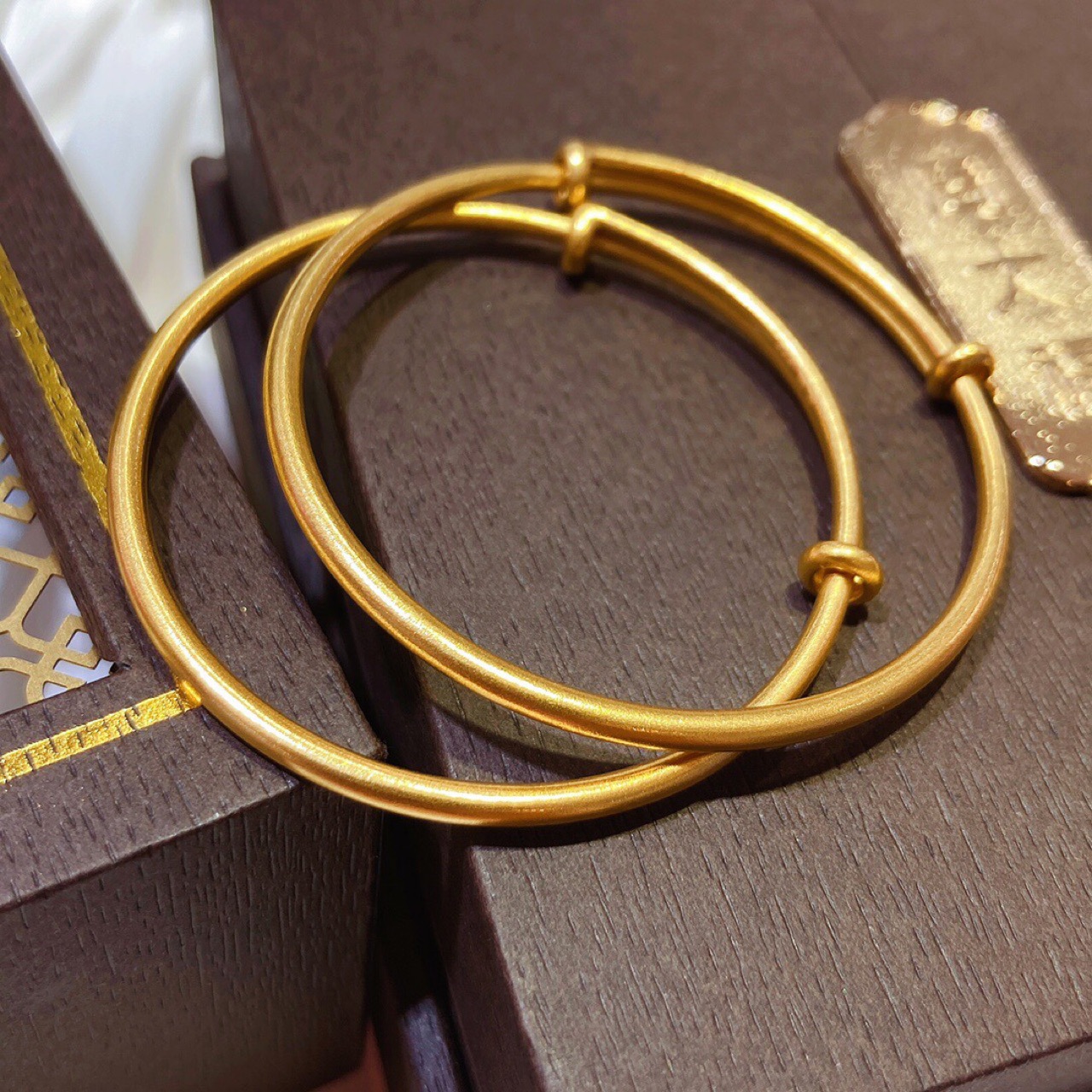 古法黄金宝宝手镯足金999精品复古工艺24k纯金首饰推拉儿童手镯