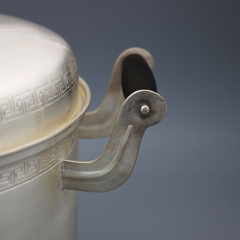 足银999纯银大祥云素色 银锅汤锅煮饭炖汤烧水大容量家居厨具食用