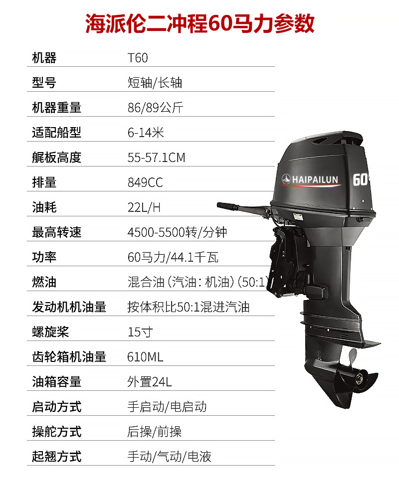 船外机政府防汛船用发动机二冲四冲舷外机橡皮艇冲锋舟挂机