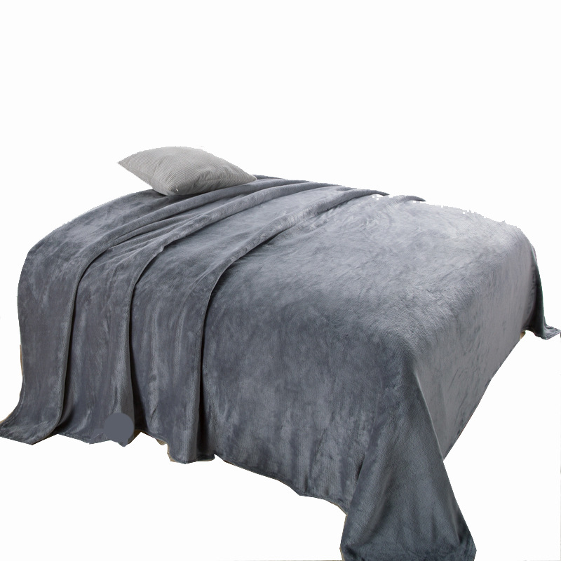 New Solid Color Flannel Blanket Bed Sheet Gift Blanket Home Leisure Velvet Blanket Travel Blanket Office Air-Conditioning Blanket