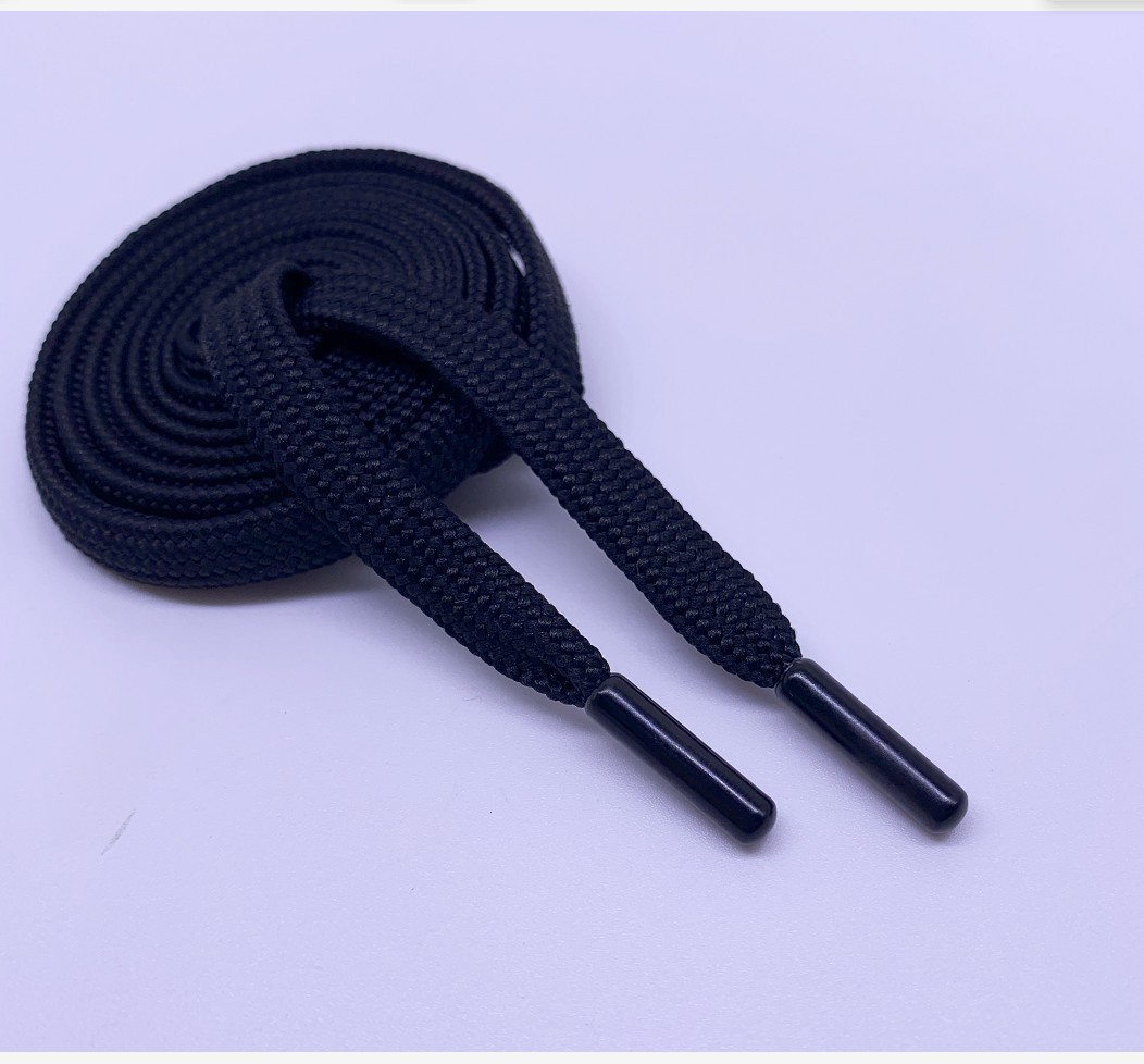 厂家生产加工鞋带子弹头印刷鞋带头棉帽绳带头印双圈绳带金属头