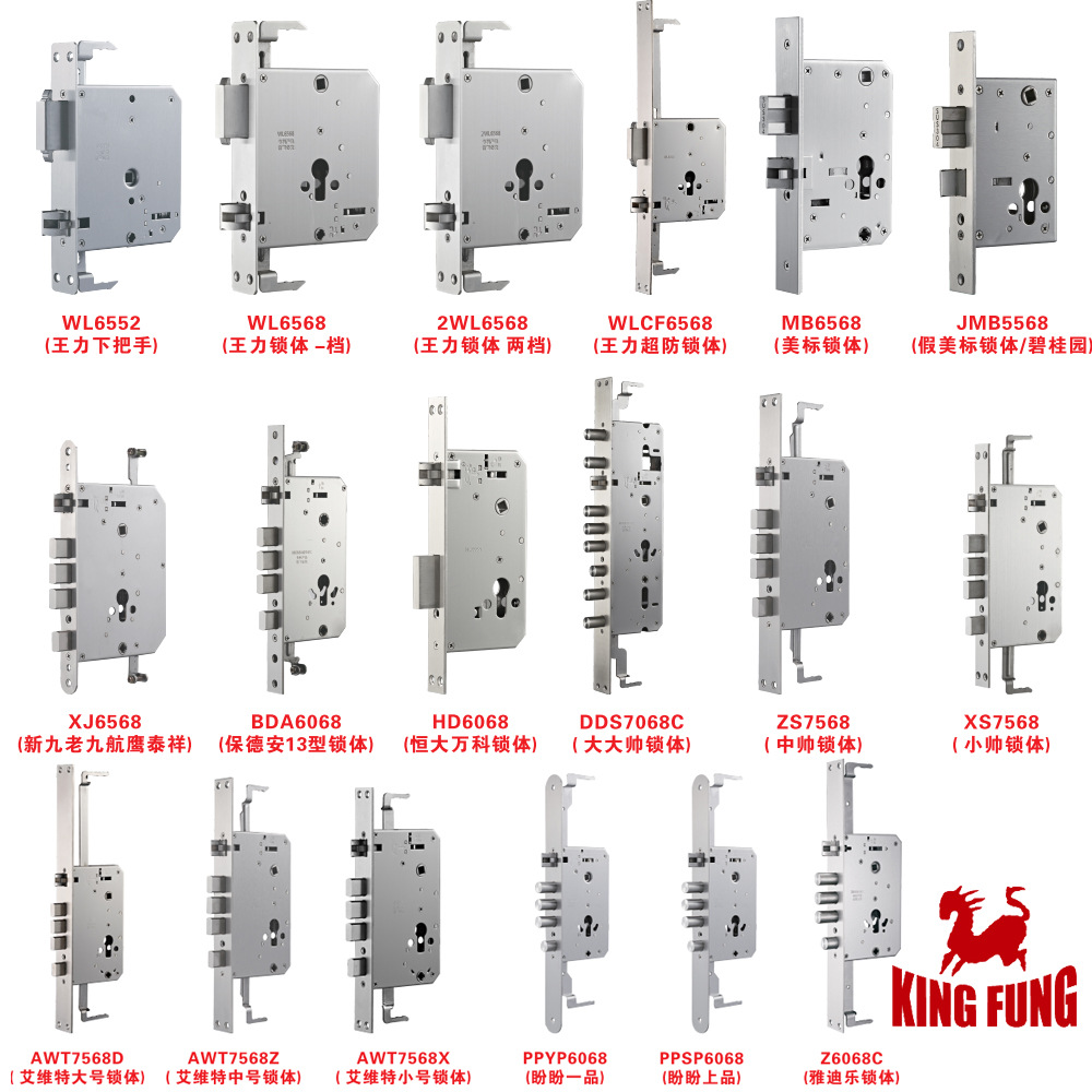 庭锋王力双快双通双活防盗门指纹锁体大全霸异型锁体各种尺寸