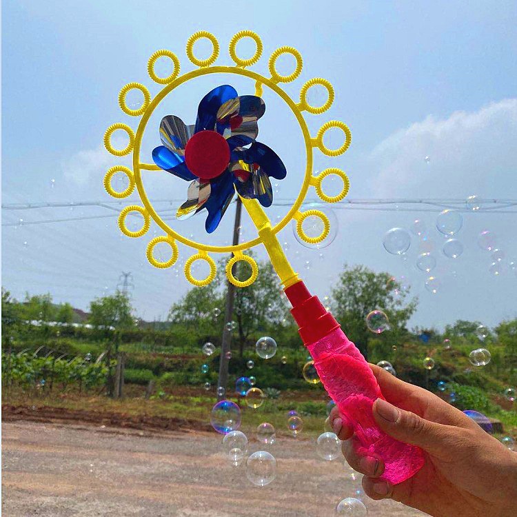 抖音同款风车泡泡棒儿童玩具批发泡泡棒吹泡泡器新款七彩泡泡风车