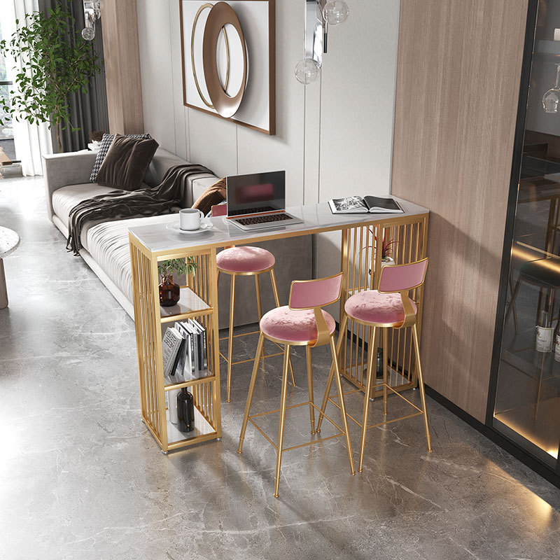 大理石吧台桌简约家用客厅靠墙窄桌子轻奢隔断酒柜高脚长条小吧台