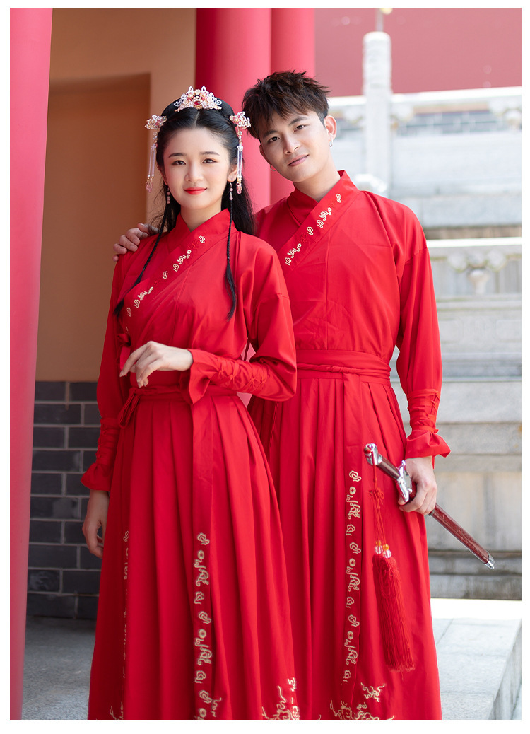 汉服情侣装 古装2021春秋新品 婚礼服cp装套装复古汉元素拍照旅游