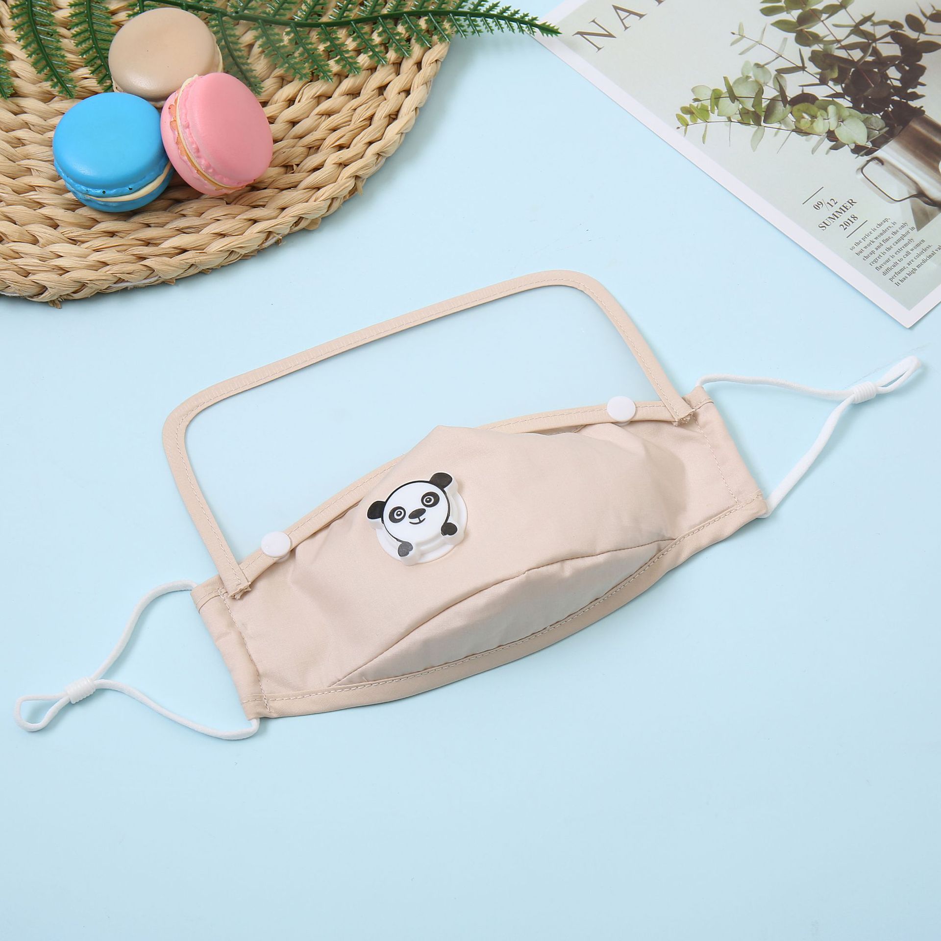 厂家mask透视可拆卸3层纯棉布口罩带呼吸阀一体面罩儿童成人pm2.