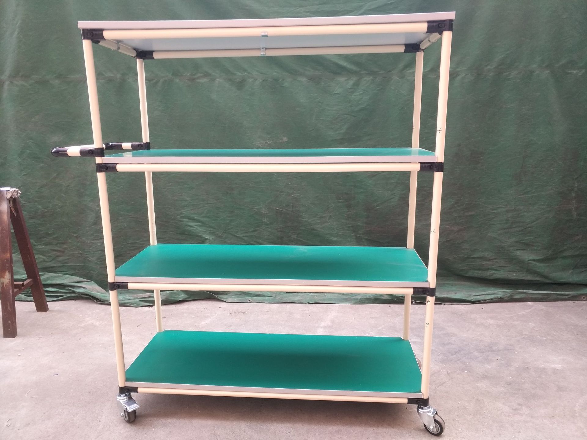 精益管周转车物料架车间手推车工具车可移动货架多层防静电小推车