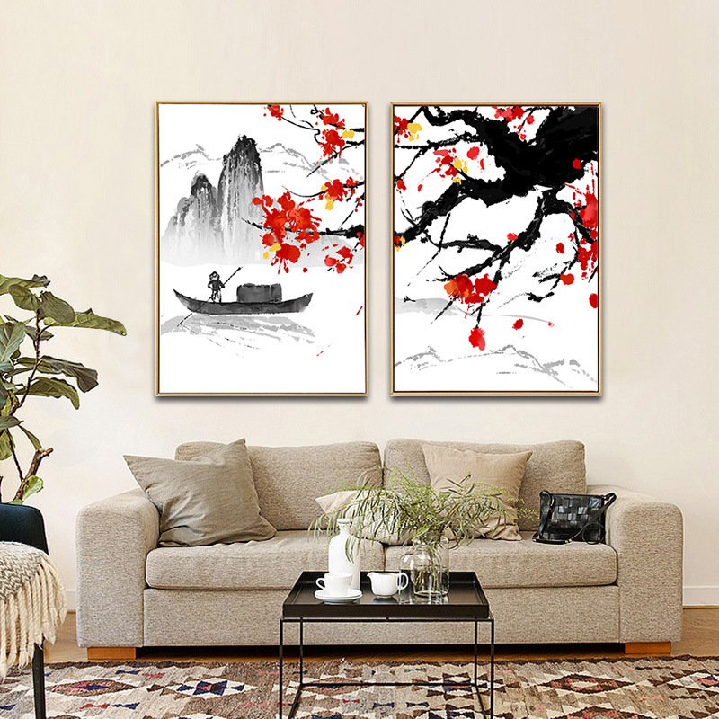 梅花颂2021新款5d钻石画满钻平安是福贴钻十字绣简约现代粉色梅花圆形