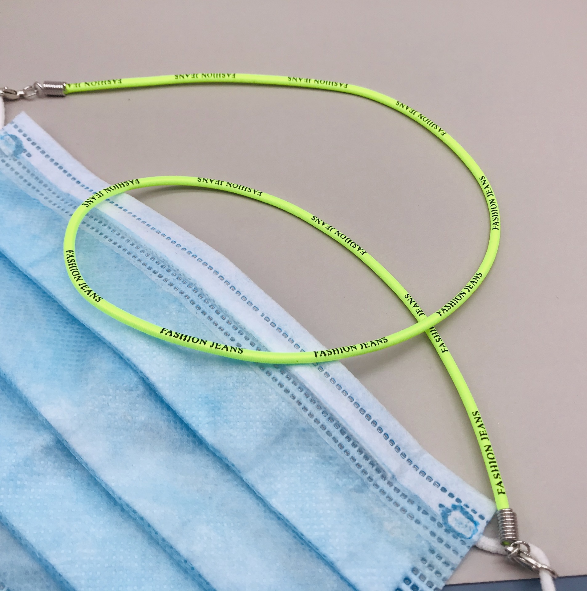 跨境热销口罩配饰 ins字母弹力防丢挂脖口罩绳 多色编织口罩挂绳