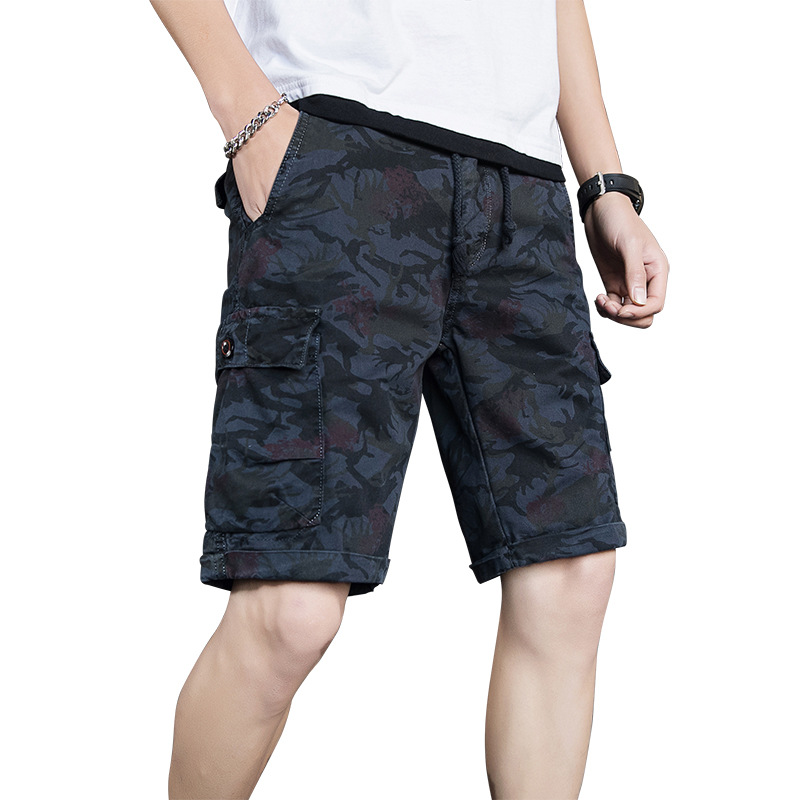 New Men's Shorts Camouflage Middle Pants Workwear Pants Casual Men's Trousers Fashion Trendy Brand Summer Hong Kong Style Loose Pants