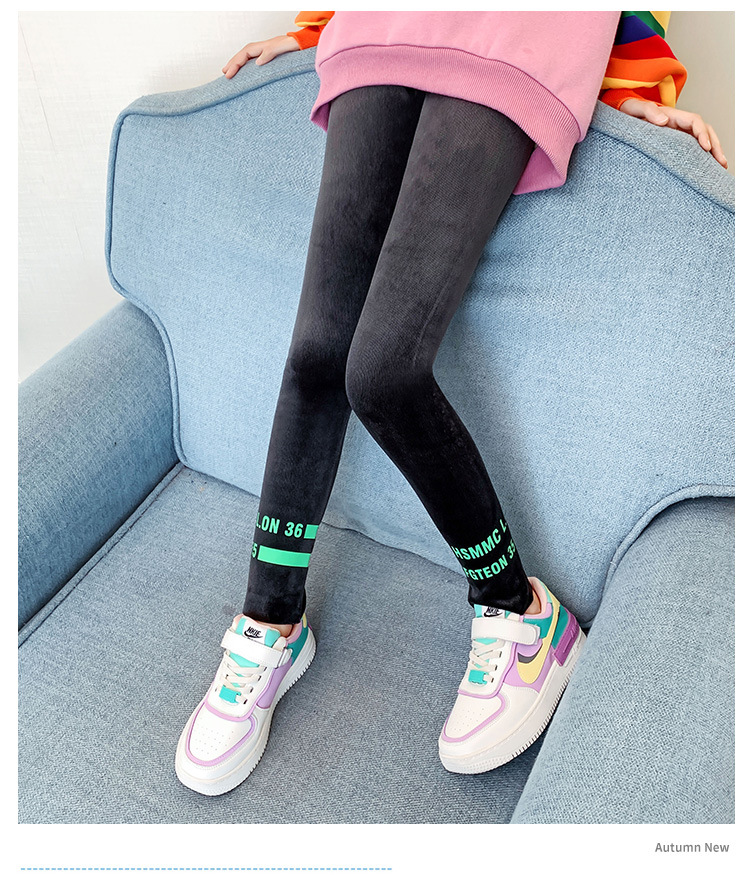 童装女童冬装裤子2020新款女大童洋气儿童韩版秋冬加绒加厚打底裤