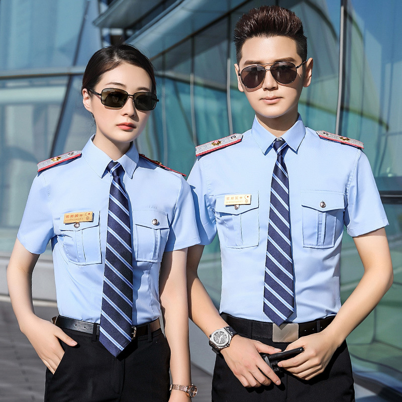 铁路制服工作服男女同款乘务员蓝色衬衫长袖高铁衬衫工装短袖衬衣