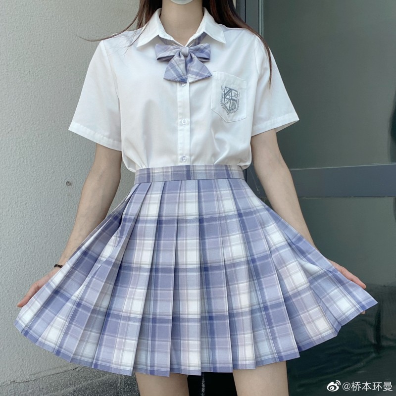 jk制服裙原创格裙 ykk调节扣格子格裙现货百褶裙pleated skirt