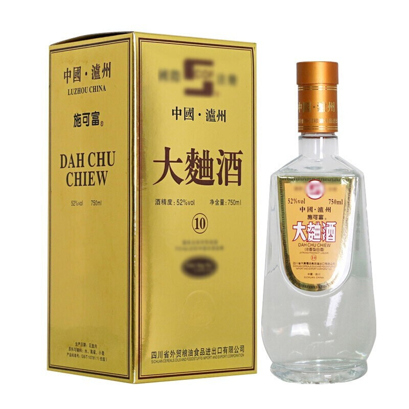 泸州施可富大曲 52度浓香型 750ml出口白酒 年份酒 2006年陈年酒