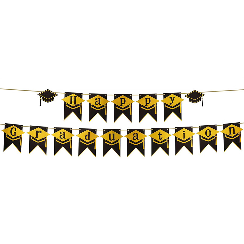 Graduation Ceremony Party Hanging Flag European and American Graduation Party Banner Flag Party Decorations in Stock