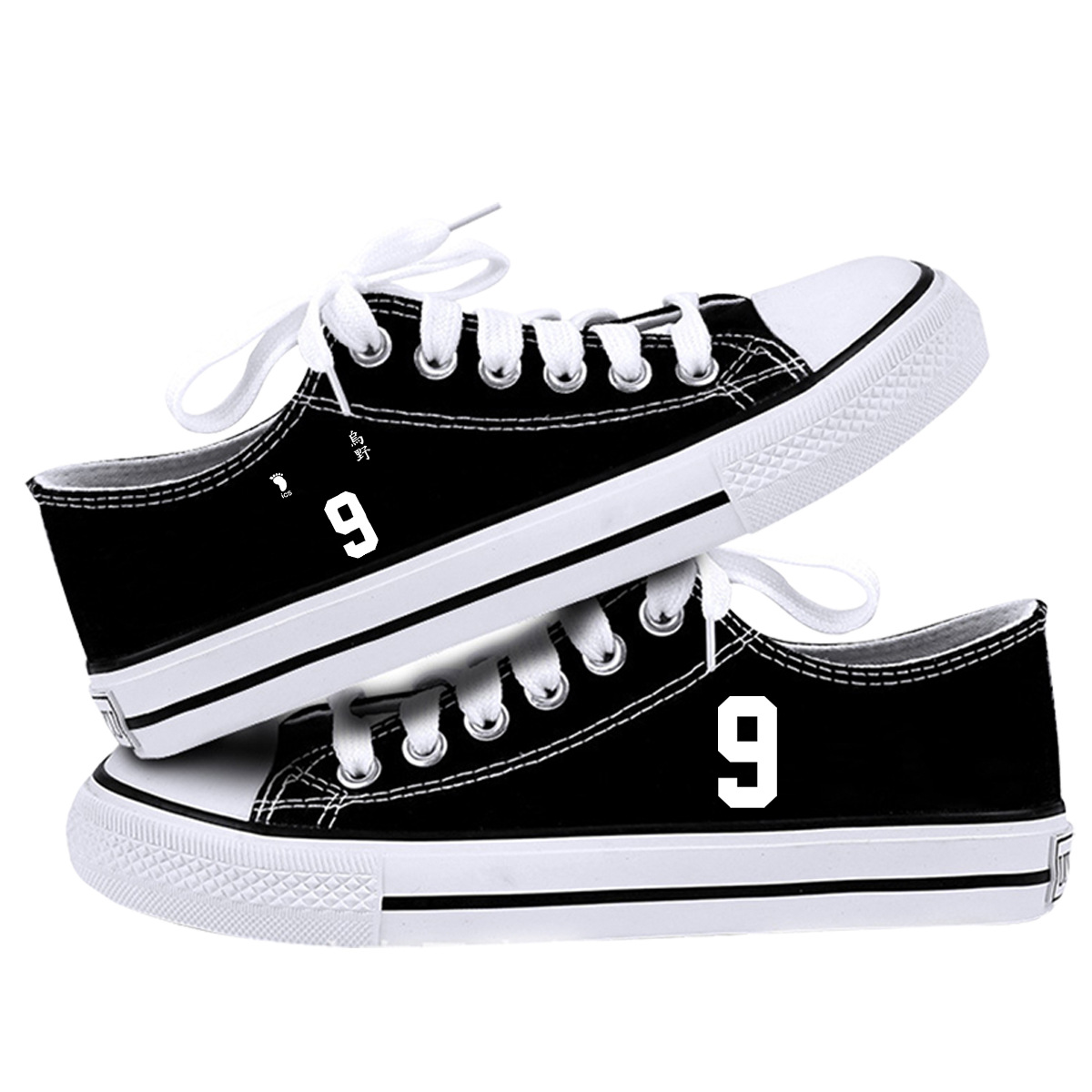 跨境热卖新款动漫排球少年学生低帮平底帆布鞋休闲男女透气板鞋