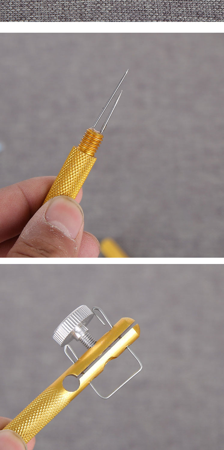 金属手动绑钩打结器 纯铜子线双钩打结绑线拴钩器 钓鱼小配件批发