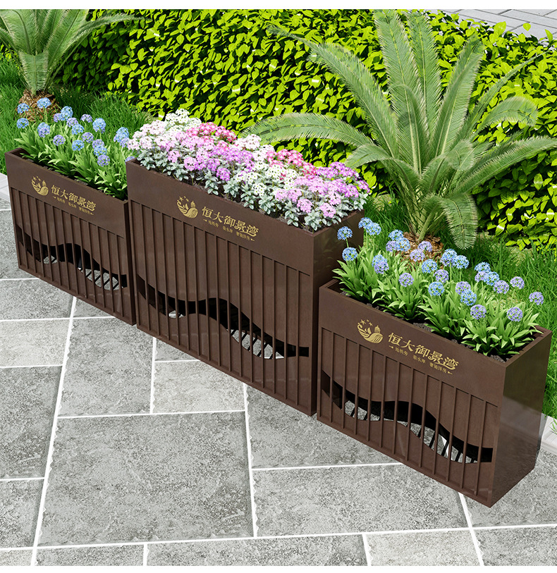 隔断墙花架室外花池花槽餐厅饭店外摆栅栏户外围栏室内铁艺花箱