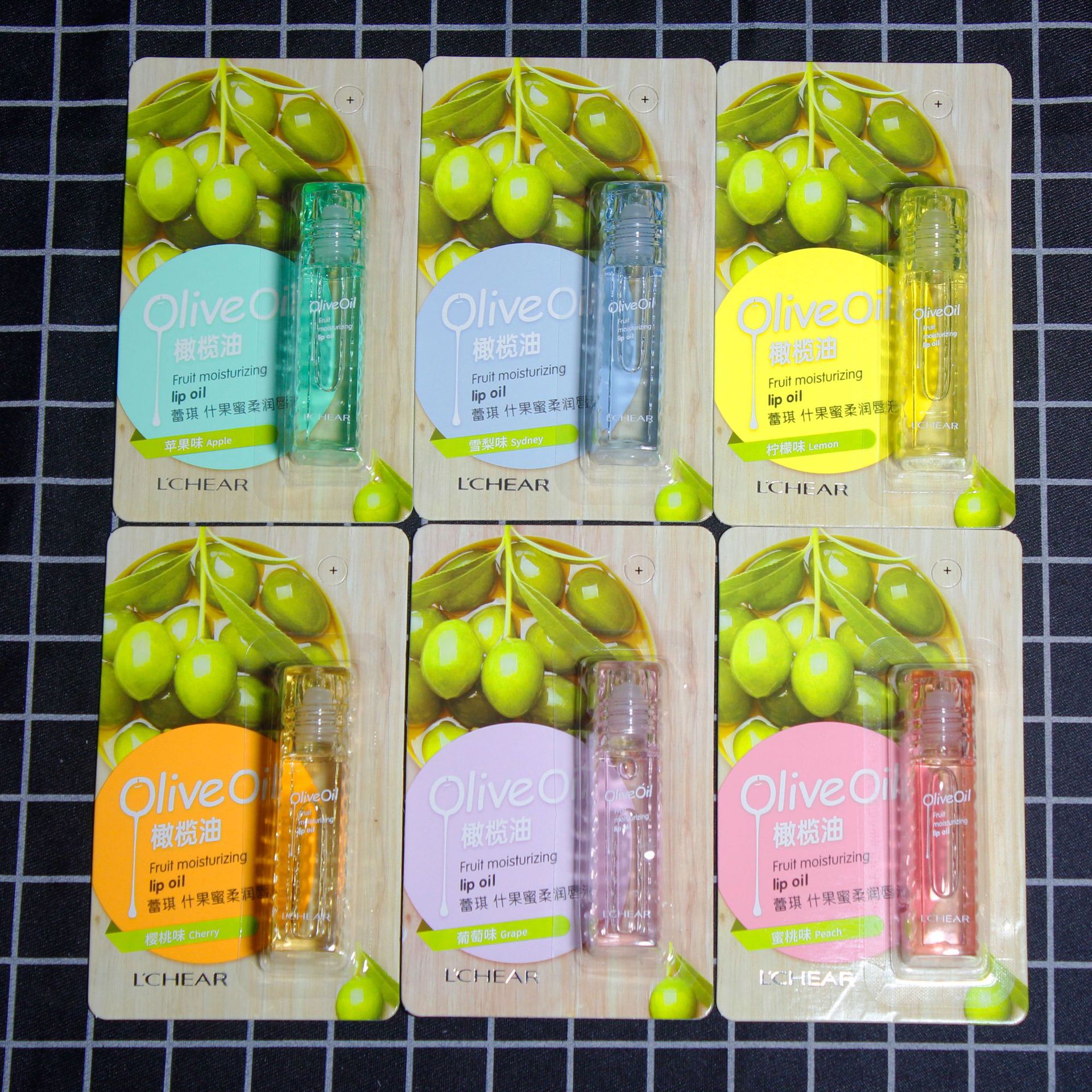 蕾琪橄榄油什果蜜柔润唇油e222 冬季男女唇膏 6个香型 批发