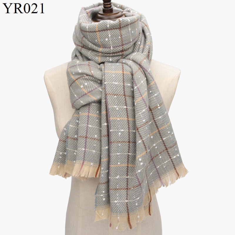 Korean Style Dongdaemun New Plaid Scarf Women's Winter Thicken Thermal Cashmere Shawl Versatile Student Scarf